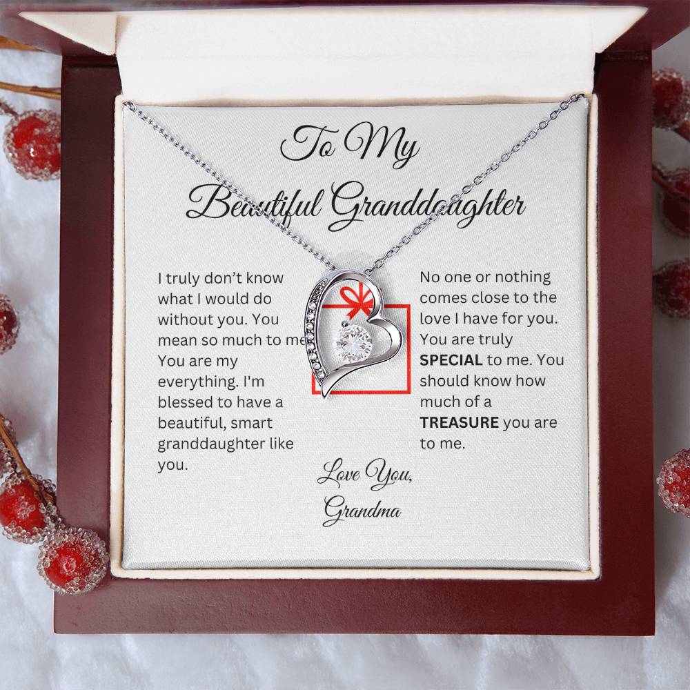 Christmas Forever Love Necklace for Granddaughter