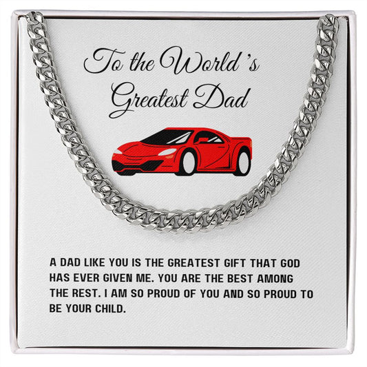 Cuban Chain Link Necklace for Dad