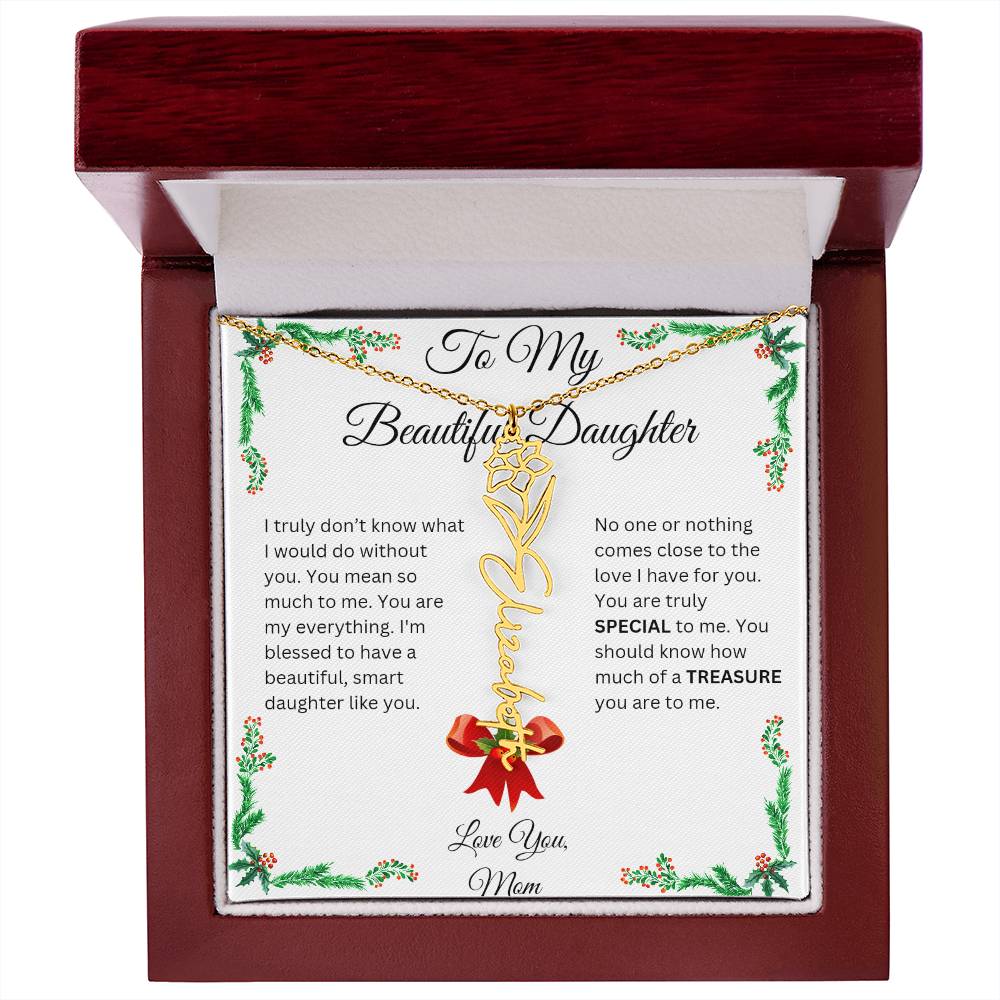 Beautiful Personalized Necklace for Daughter on Christmas
