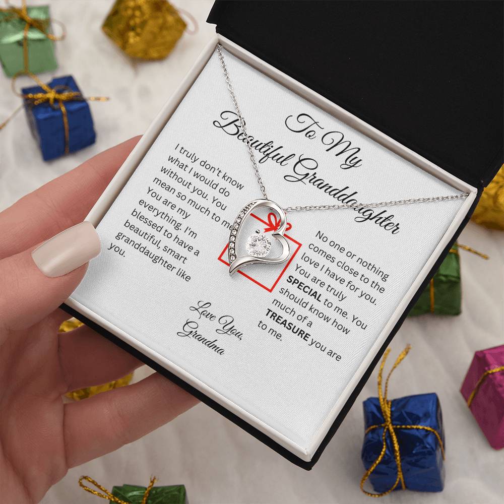 Christmas Forever Love Necklace for Granddaughter