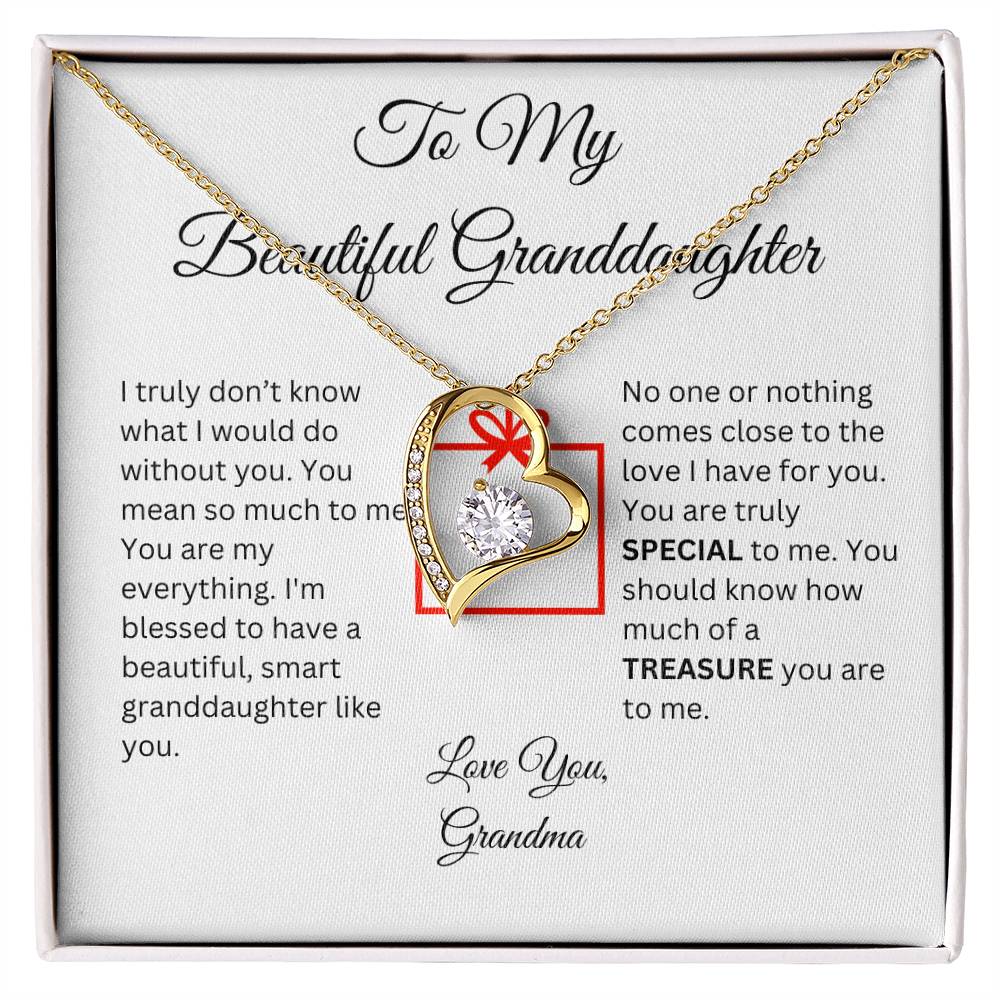 Christmas Forever Love Necklace for Granddaughter