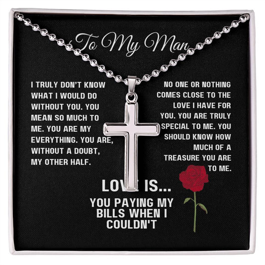 Stainless Cross Necklace for My Man