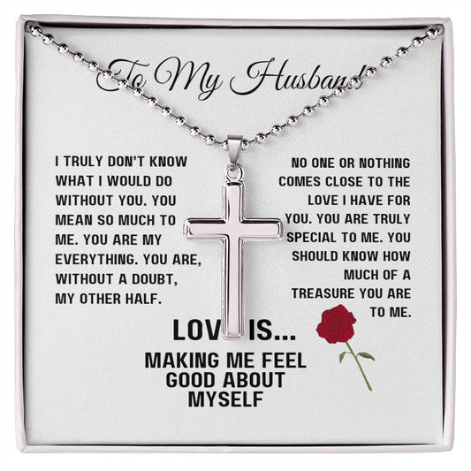 Stainless Steel Cross Necklace for My Husband