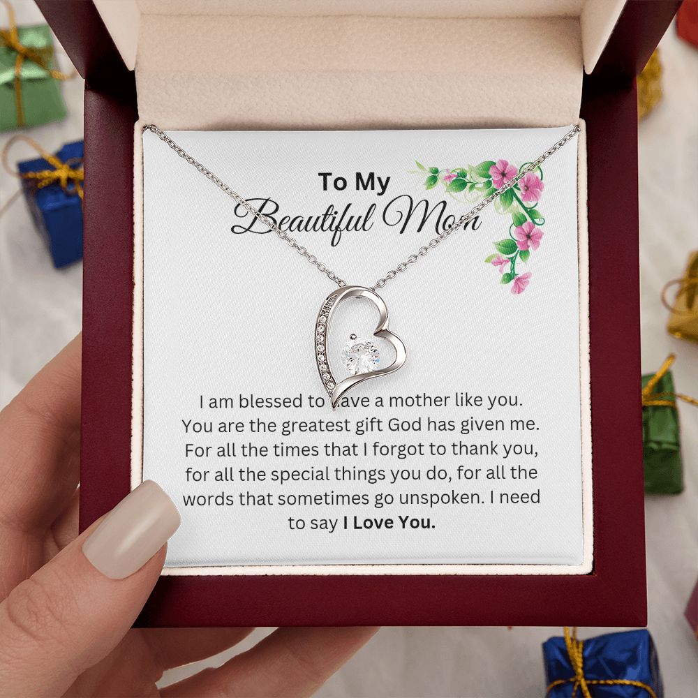 Necklace for Mom - Heart Shaped