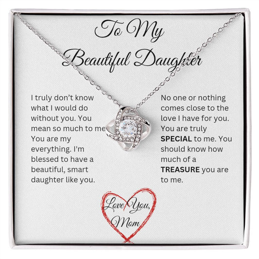 To My Beautiful Daughter - Love Knot Necklace