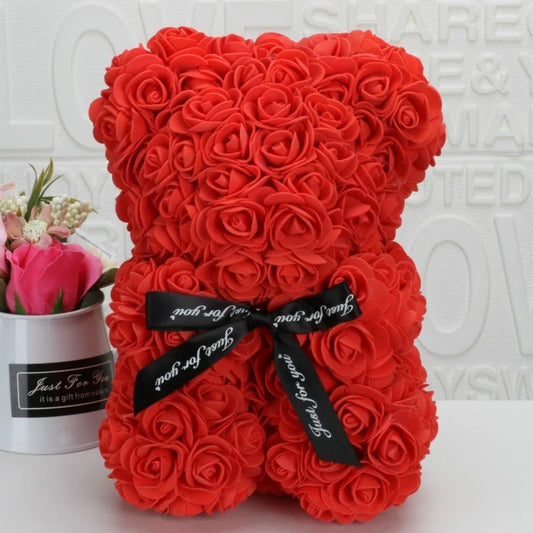 Eternal Rose Bear - Perfect Romantic Gift for Valentine's Day, Weddings, and Christmas