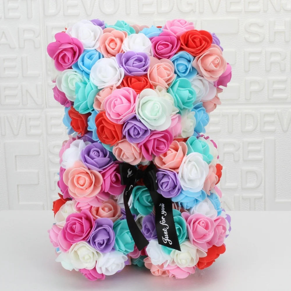 Eternal Rose Bear - Perfect Romantic Gift for Valentine's Day, Weddings, and Christmas