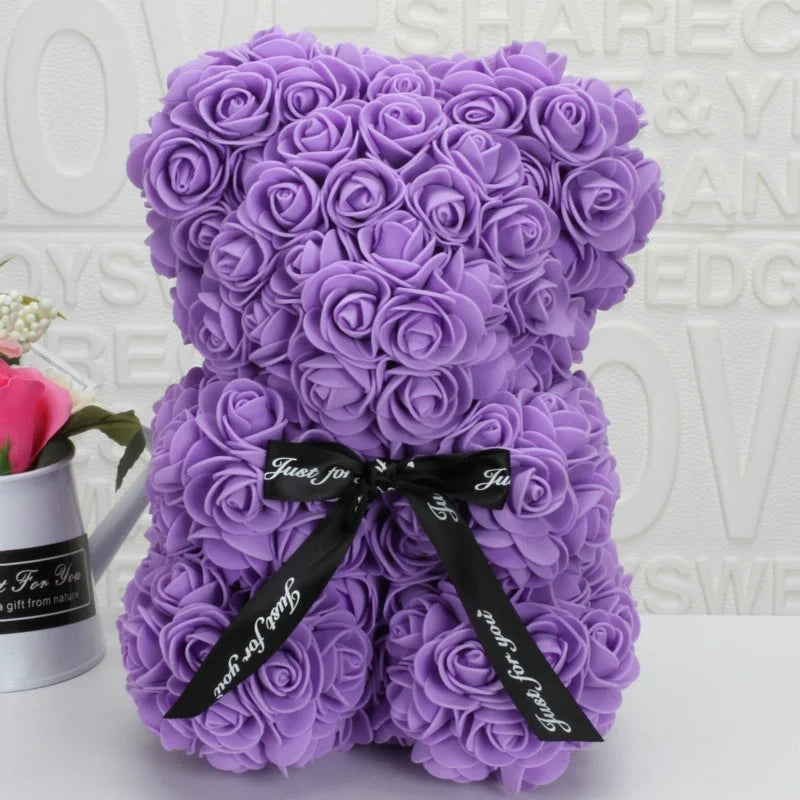 Eternal Rose Bear - Perfect Romantic Gift for Valentine's Day, Weddings, and Christmas