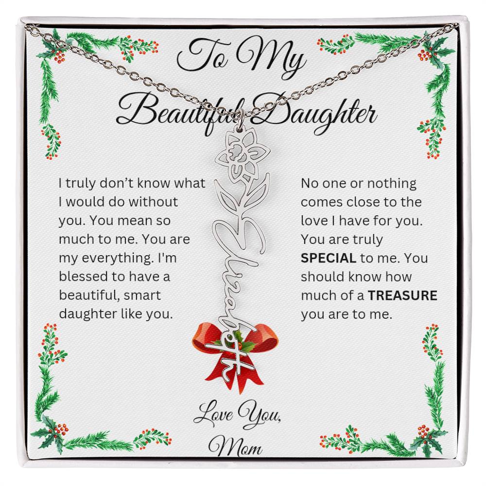 Beautiful Personalized Necklace for Daughter on Christmas