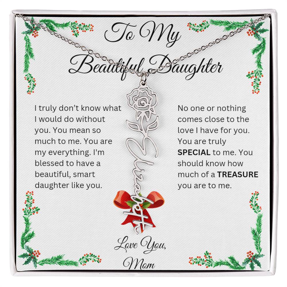 Beautiful Personalized Necklace for Daughter on Christmas