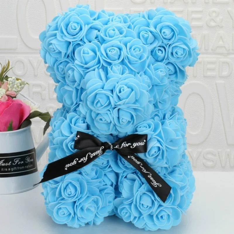 Eternal Rose Bear - Perfect Romantic Gift for Valentine's Day, Weddings, and Christmas