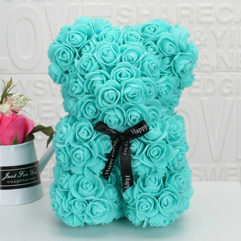 Eternal Rose Bear - Perfect Romantic Gift for Valentine's Day, Weddings, and Christmas