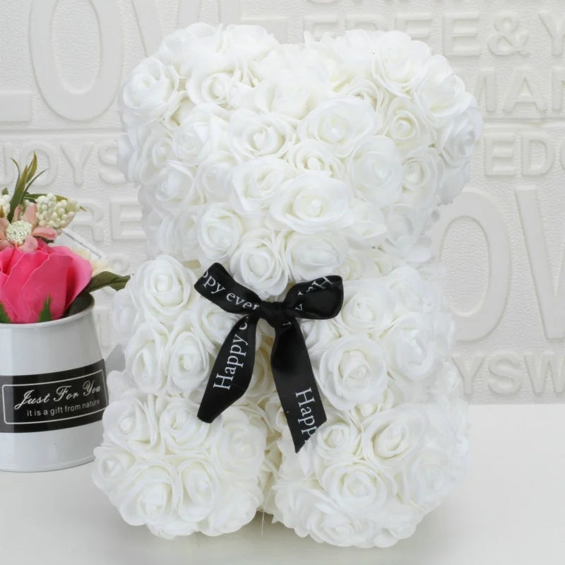 Eternal Rose Bear - Perfect Romantic Gift for Valentine's Day, Weddings, and Christmas