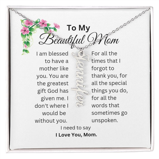 Personalized Name Necklace for Mom
